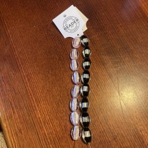 Foil beads - Glass oval