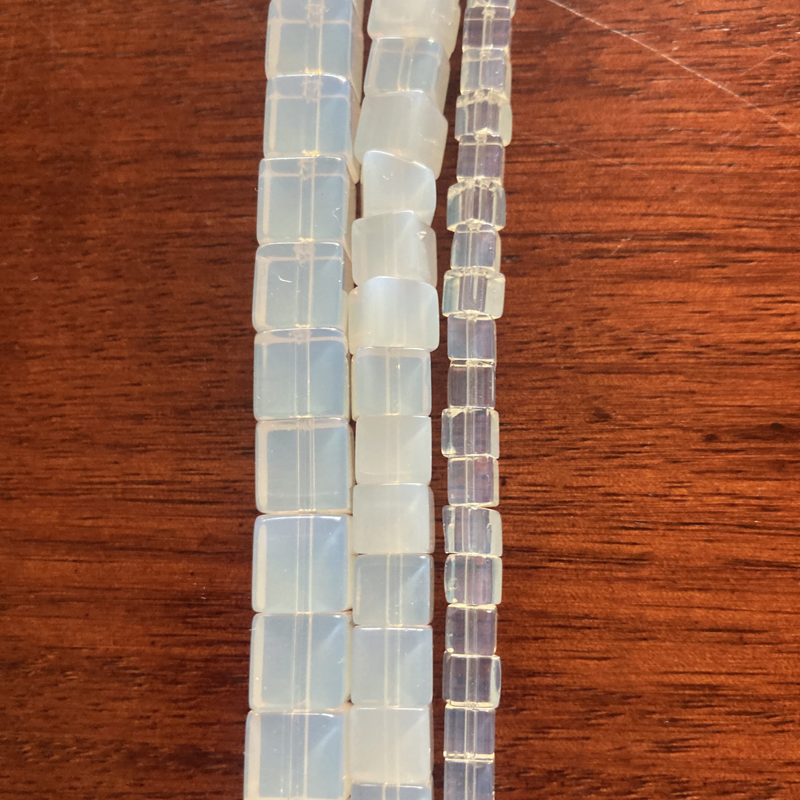 Opalite beads - cubes